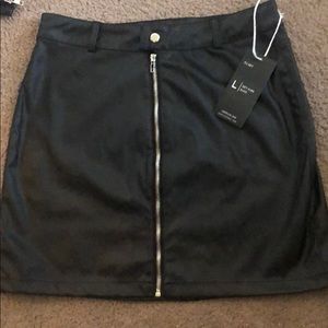 Two piece set black faux leather set